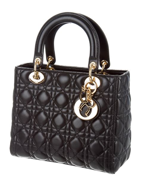 blacked dior|lady dior medium black.